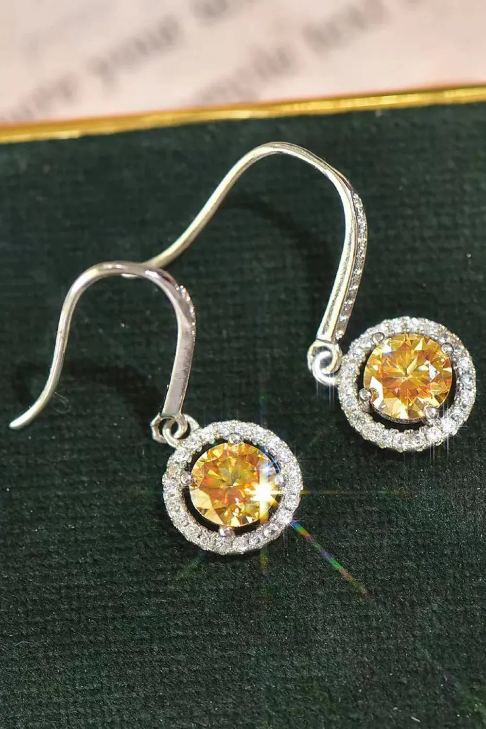 Platinum-Plated 2 Carat Moissanite Drop Earrings Moissanite - Tophatter Daily Deals